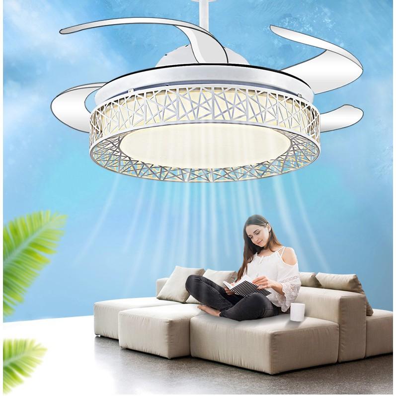 Đèn Quạt Trần Giấu Cánh Cụp Xòe Cao Cấp