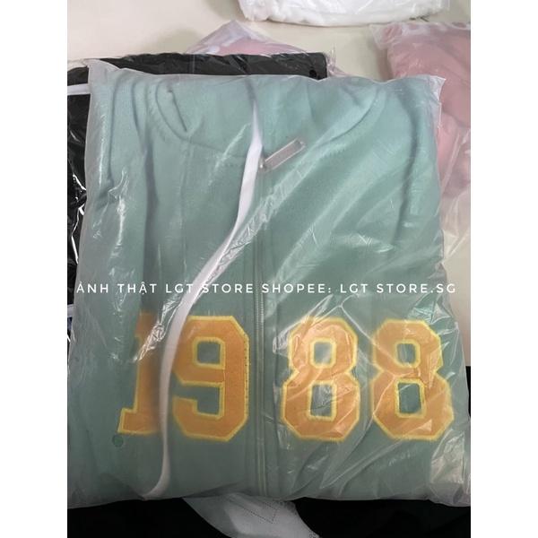 Áo khoác hodie form rộng có khoá kéo, Áo khoác nỉ ngoại chống nắng 1988