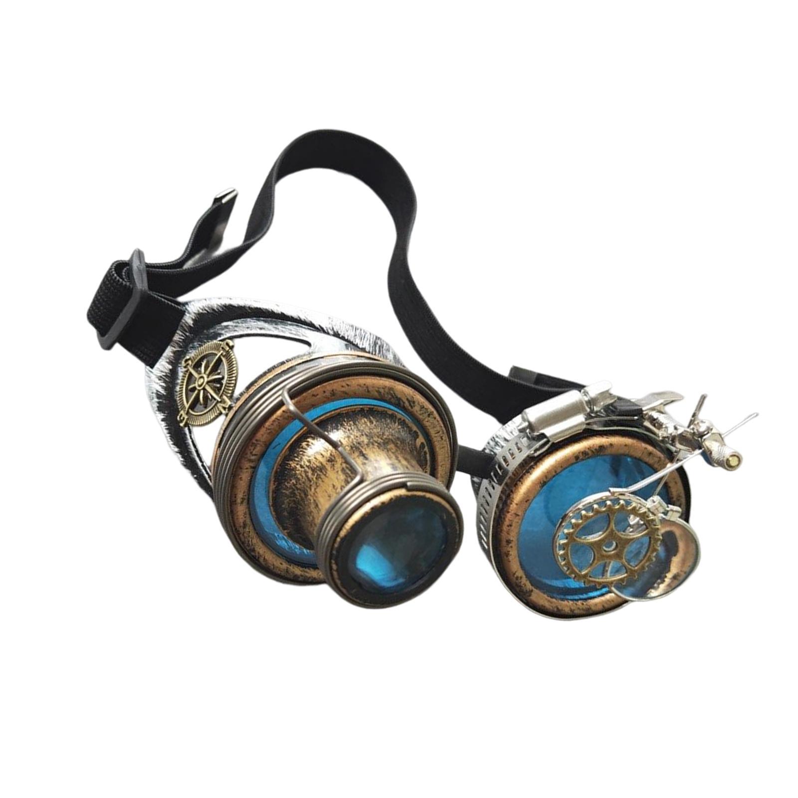 Fashion Steampunk Goggles Eyewear Men Props Punk Colored Glasses