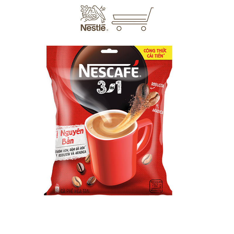 Combo 2 bịch cà phê NESCAFÉ 3IN1 VỊ NGUYÊN BẢN - Công thức cải tiến (Bịch 46 gói x 16g)
