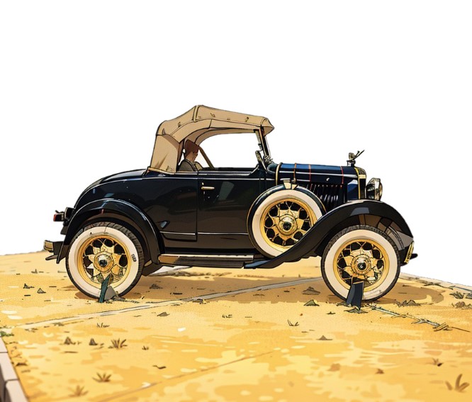 H37 -  Thiệp 3D Xe Hơi Cổ – Vintage Car Pop Up Card Viethands Giftshop