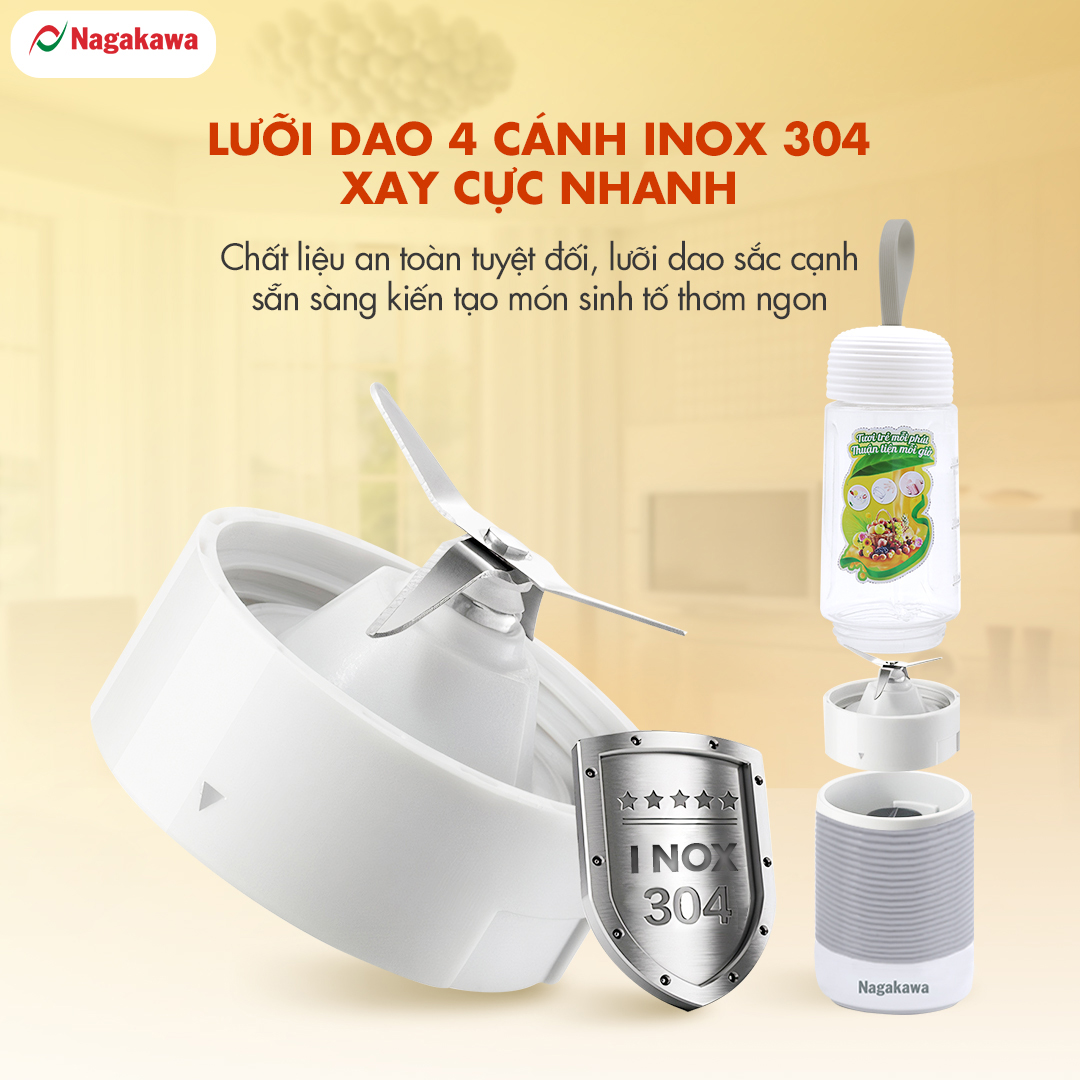 Máy xay sinh tố cầm tay Nagakawa NAG0826 (300ml – 35W) - Hàng chính hãng