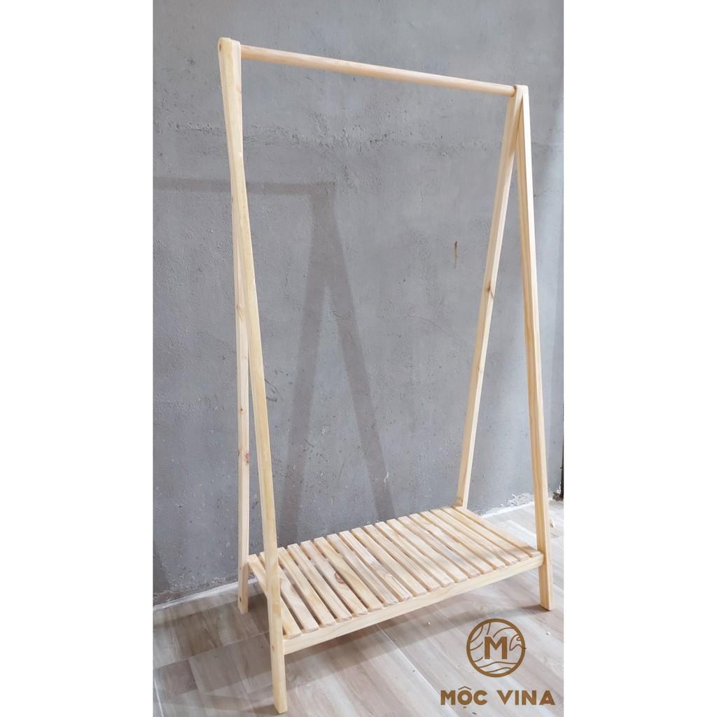 Giá Treo Quần Áo Kệ Để Đồ Chữ A 1 Tầng Gỗ Thông Tự Nhiên Mộc Vina