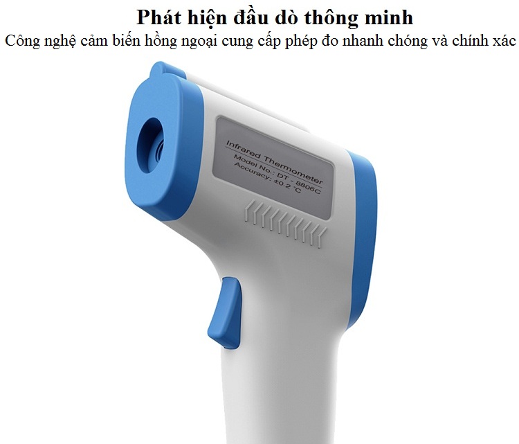 Thiết bị đo nhiệt độ hồng ngoại đo trán không tiếp xúc DT8806C  ( Tặng kèm pin  )