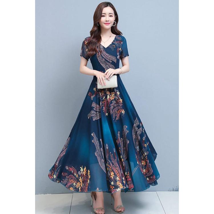 Đầm maxi họa tiết cao cấp