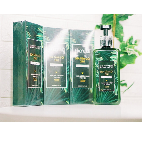 SỮA TẮM GỘI LRO’CRE FOR MEN 2IN1 DÀNH CHO NAM – HAIR & BODY WASH FOR MEN - Tặng Kèm 1 Bông Rửa Mặt Bọt Biển