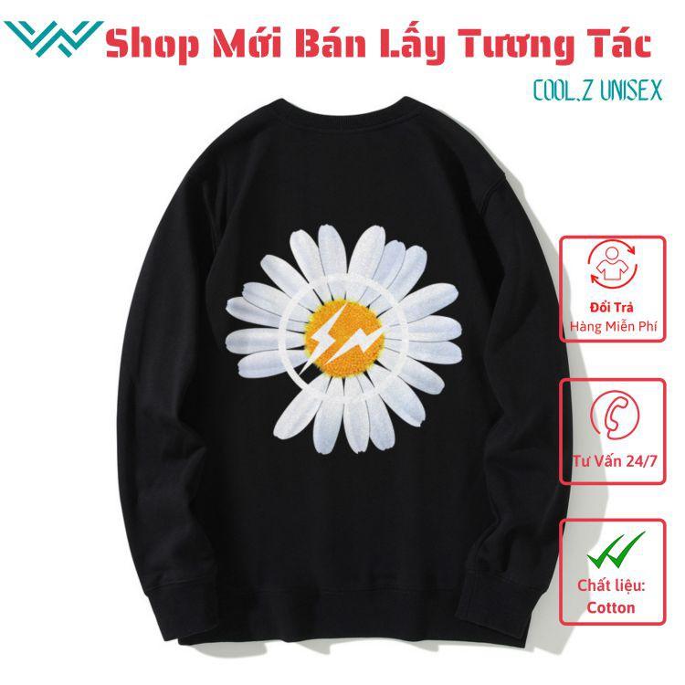 Áo Sweater phong cách Ulzzang Hàn Quốc tay dài họa tiết hoa cúc cá tính CoolZ CZ608