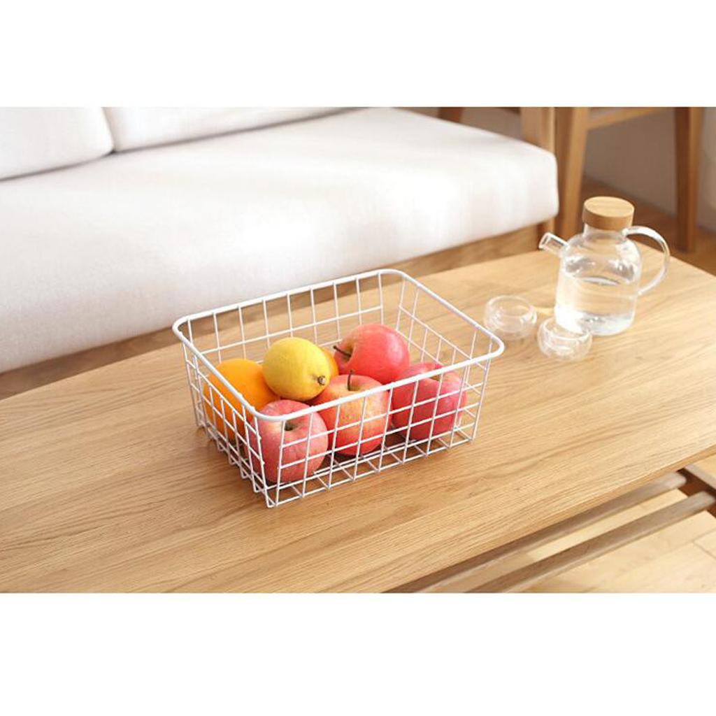 Iron Handle Basket Retro Wire Basket Home Decor Storage Basket