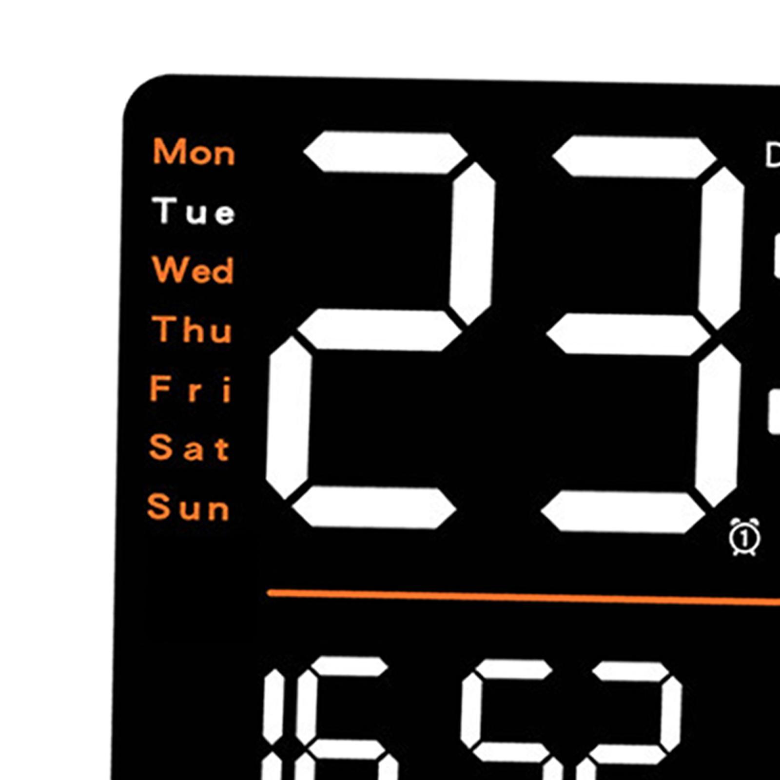 Digital Wall Clock Large Display Big Clock Wall Decor Decorations Rectangle Alarm Clock with Date LED Wall Clock for Bedroom