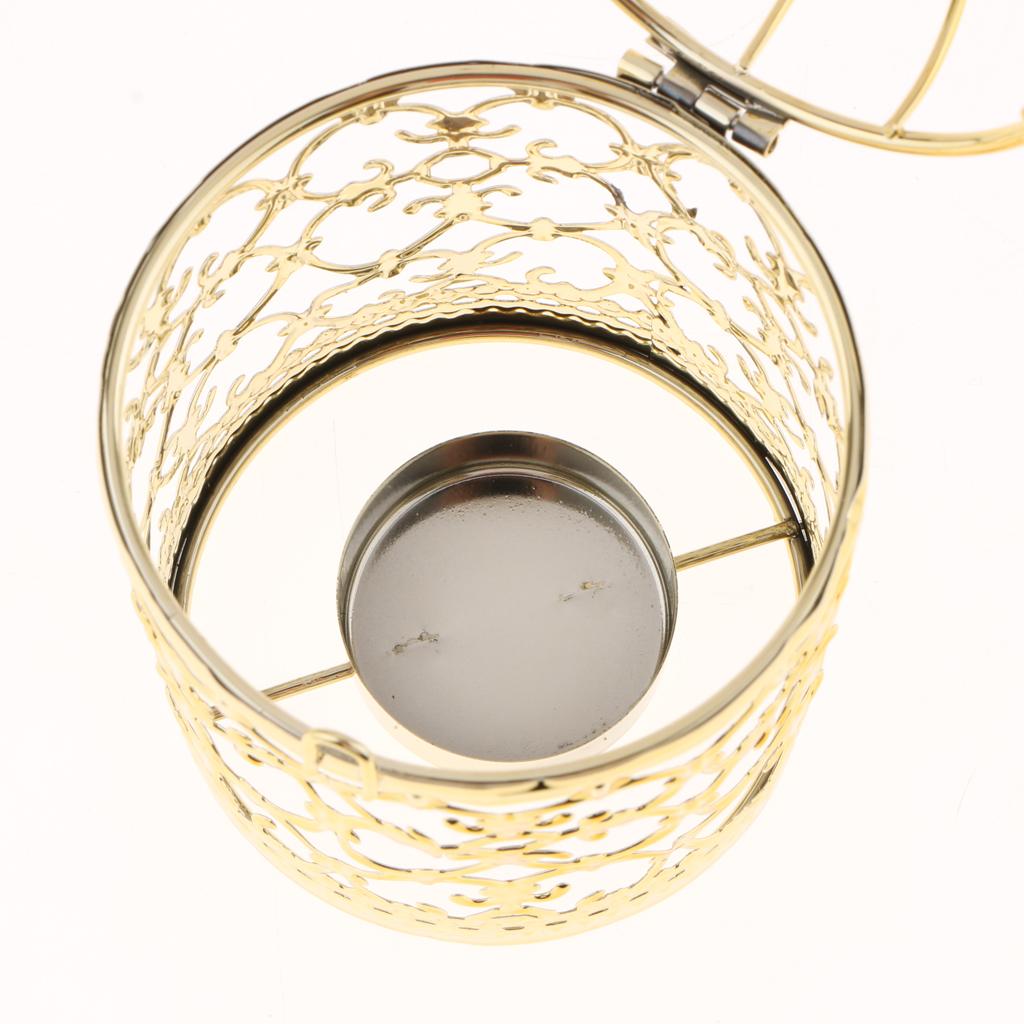 Bird Cage Candle Holder Vintage Metal Tealight Lantern Table Piece-A-Gold