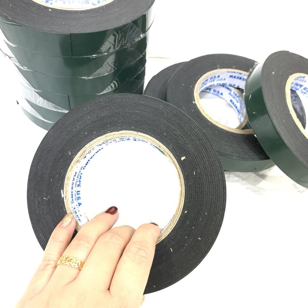 BĂNG KEO SIÊU DÍNH HAI MẶT XỐP ĐEN 2,4cm