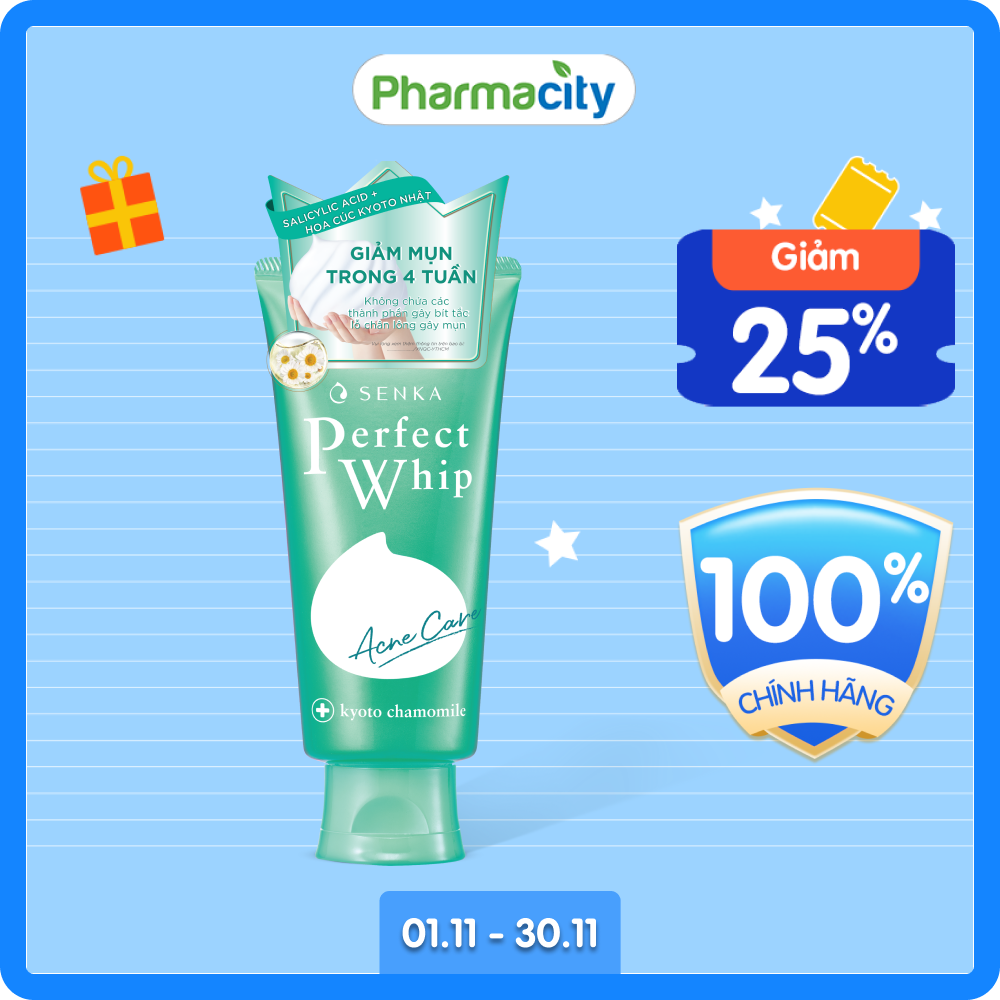 Sữa rửa mặt tạo bọt dành cho da mụn Senka Perfect Whip Acne Care