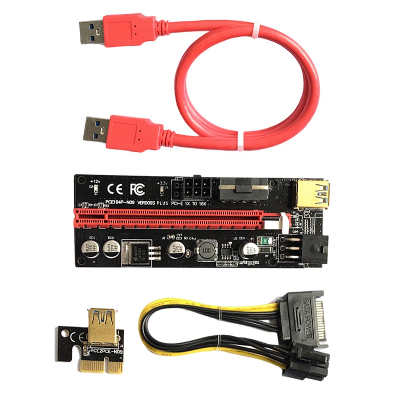 PCIe Riser Adapter Extender  1X-16x USB 3.0 Data Cable