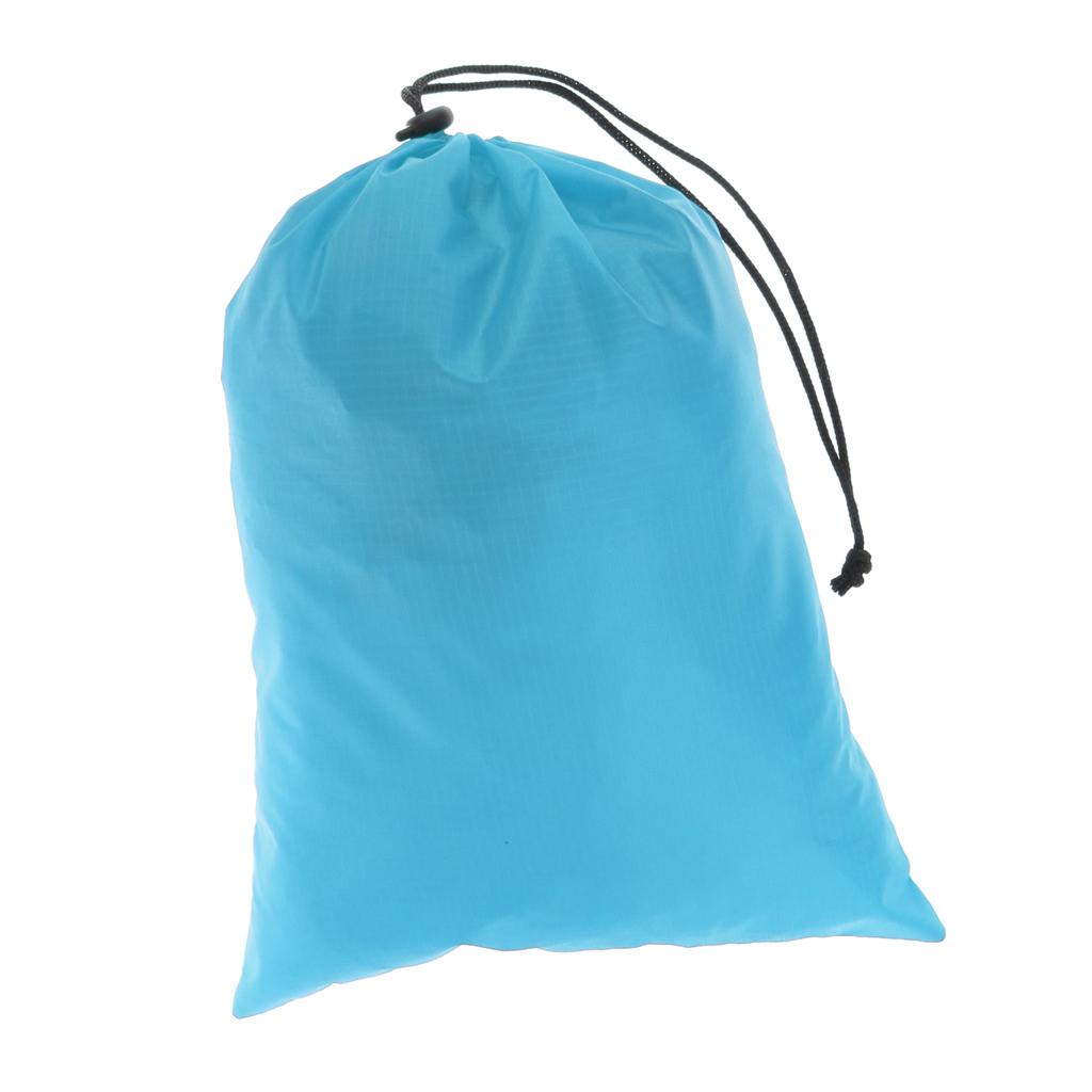 2xWaterproof Drawstring Storage Bag Stuff Bag for Clothes Shoes sky blue
