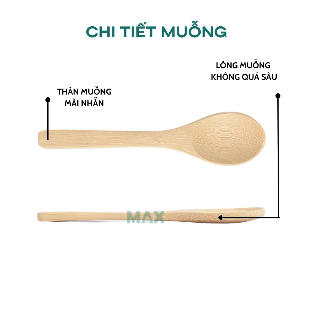 [Nhiều size] Bộ 4 cái muỗng gỗ nhỏ bằng tre múc gia vị, thìa gỗ nhỏ mini múc trà cafe ngũ cốc