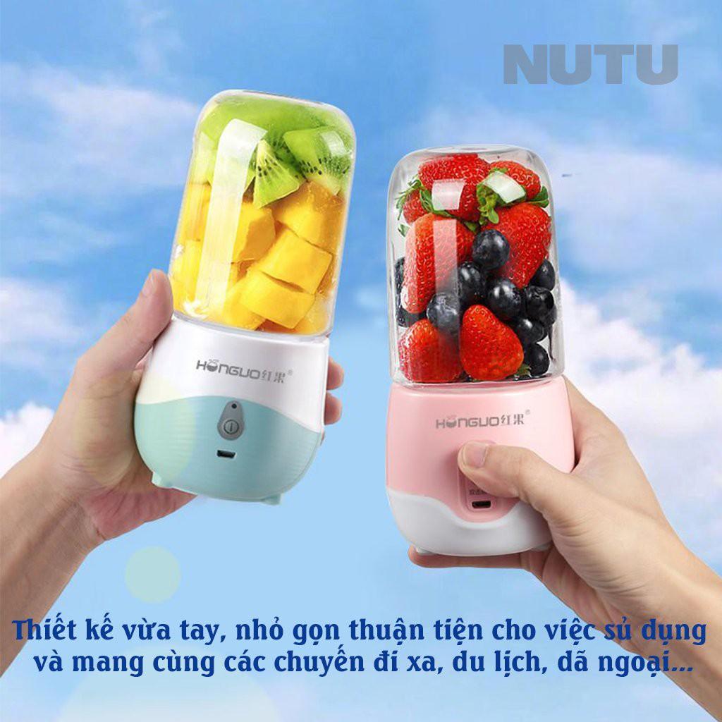 Máy Xay Mini Sạc Điện Usb, Nhỏ Gọn, Máy Say Sinh Tố Thể Tích 300ML