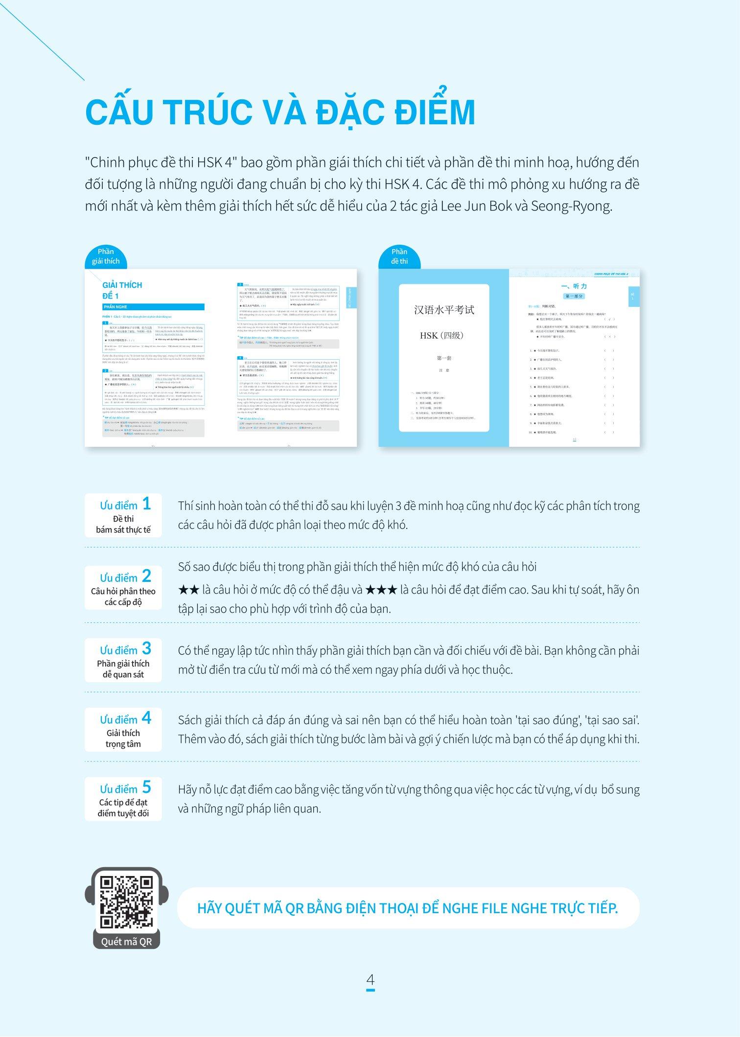 Hình ảnh Chinh Phục Đề Thi HSK 4 (Kèm Giải Thích Ngữ Pháp Chi Tiết)
