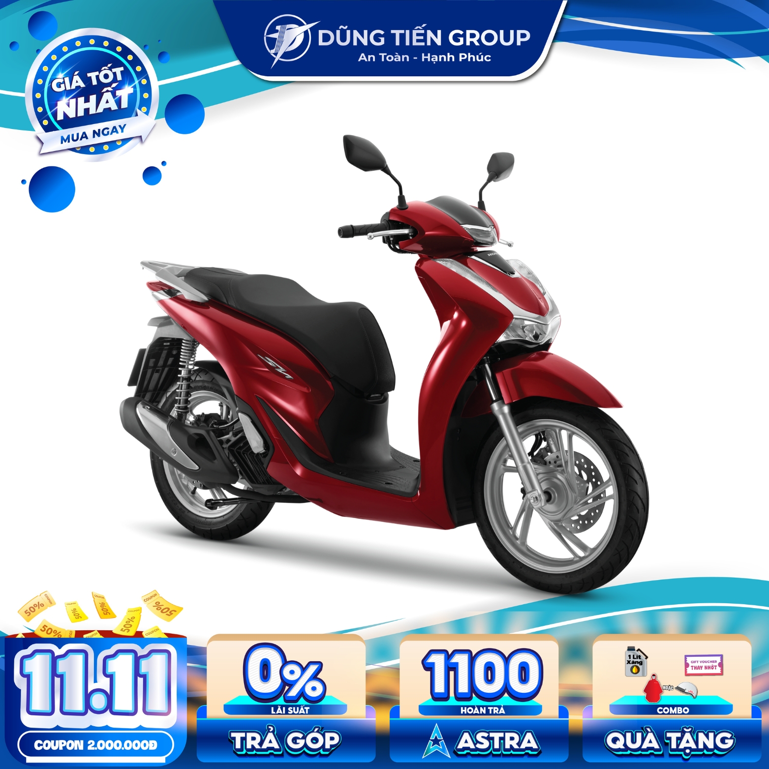 Xe Máy Honda SH125i Phiên Bản Tiêu Chuẩn 2024 Phanh CBS