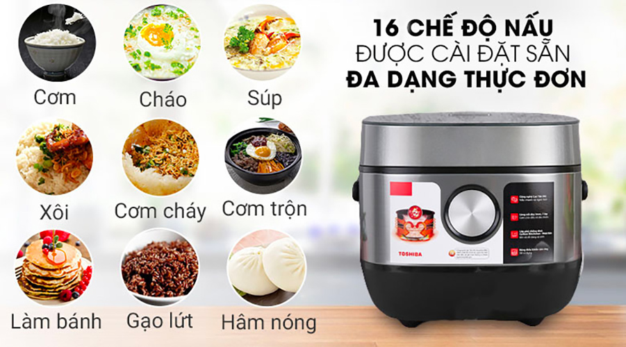 Nồi Cơm Cao Tần Toshiba RC-18IP1PV - Hàng Chính Hãng