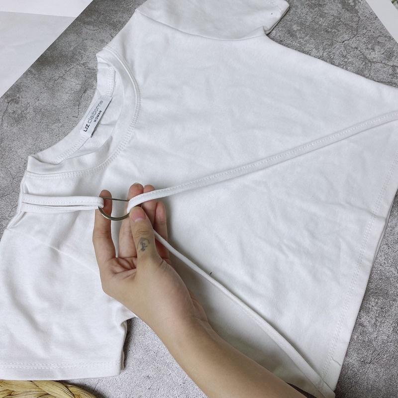 Áo croptop thun borip phối chữ D A5137
