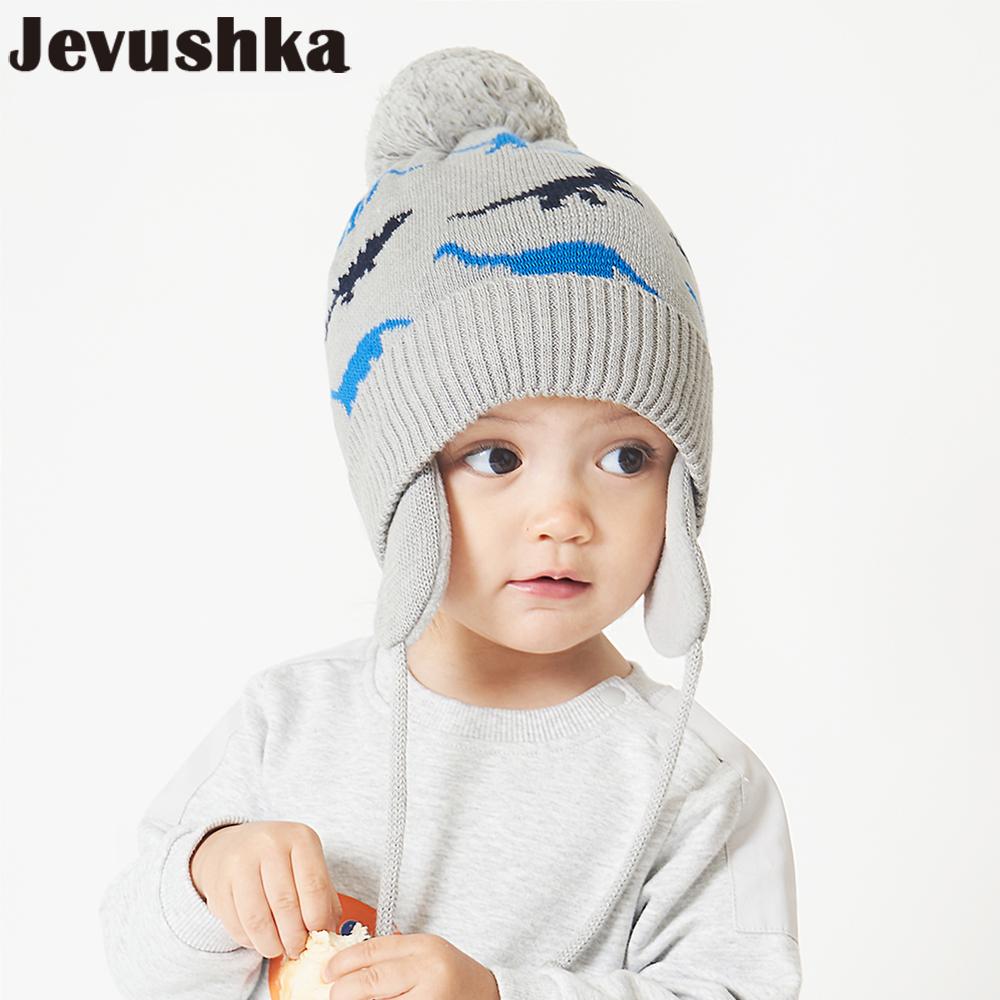 Hoạt Hình Cotton Cho Bé Mùa Đông Pompom Mũ Đan Trẻ Em Bò Nón Cho Bé Trai Và Bé Gái Với Lót Nỉ Bomber Mũ Lưỡi Trai trẻ Em