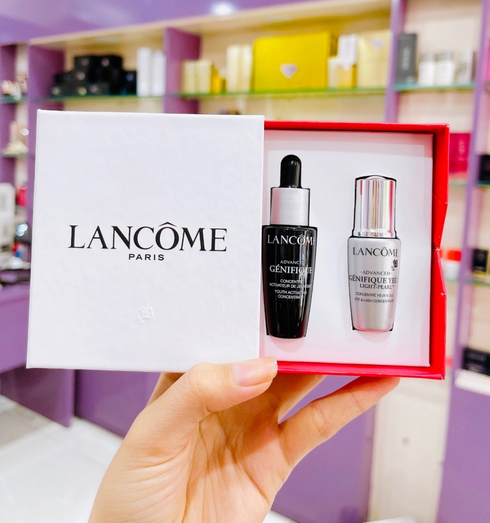 Set mini Serum dưỡng da Lancome Advanced Geifique 10ml + Kem Mắt 5ml