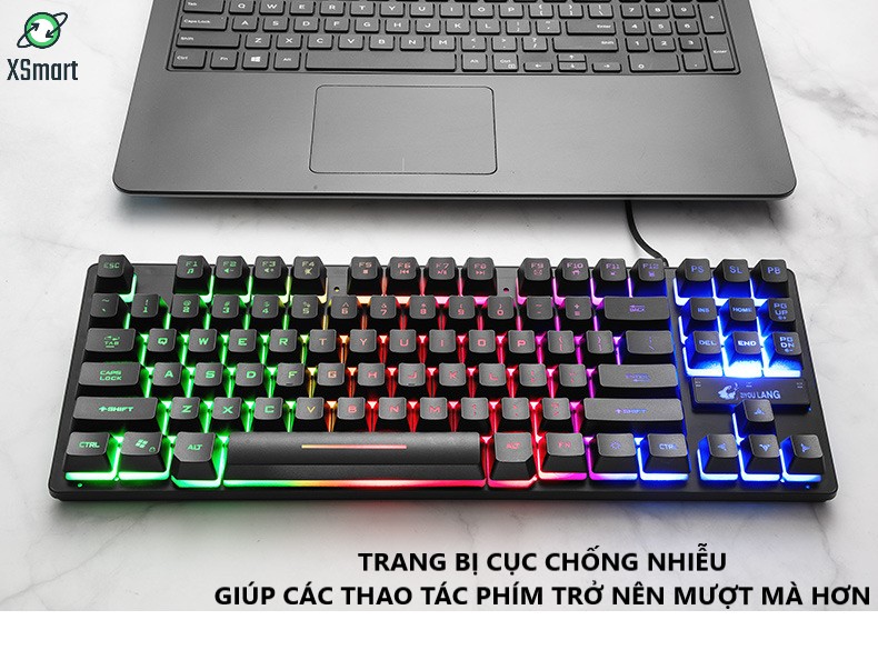 Bàn Phím Gaming Máy Tính XSmart Free Wolf K16 LED 7 Màu, Giả Cơ Cao Cấp Chơi Game Cho PC, Laptop - Hàng Chính hãng