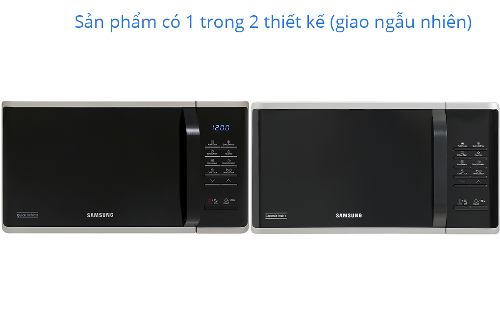 Lò vi sóng tráng men Samsung Dòng vi sóng 23L (MS23K3513AS) | Rã Đông Nhanh Chóng | Khoang lò tráng men CERAMIC INSIDE - Hàng chính hãng