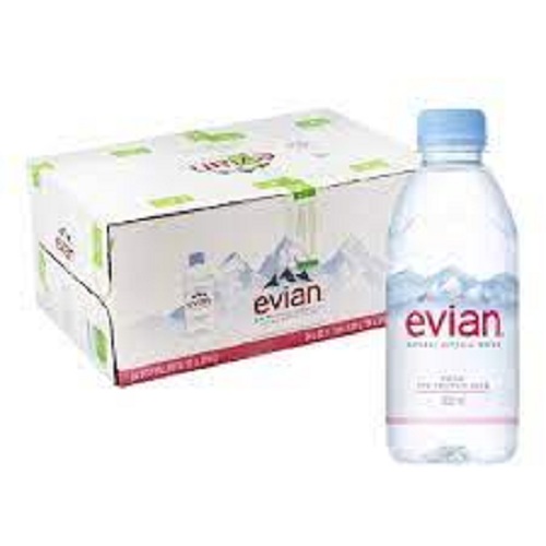 Thùng Nước khoáng evian chai nhựa 330ml