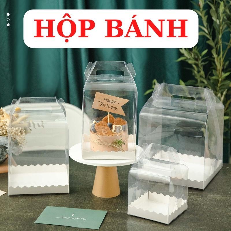 Hộp Đựng Bánh Kem Gato Sinh Nhật Mica Hình Vuông đáy 14x14 CM Phụ kiện Trang Trí Trong Suốt - HOPMIC141412