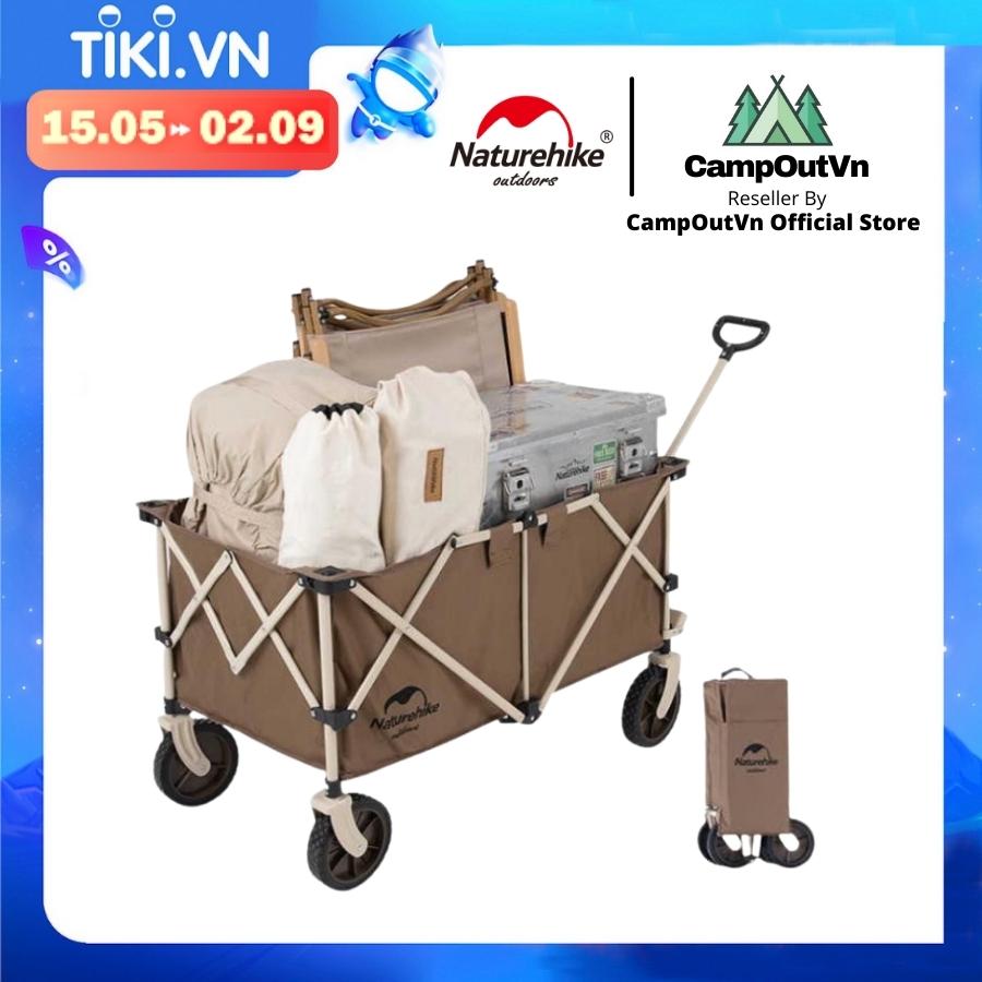 Đồ cắm trại xe kéo đồ Naturehike campoutvn du lịch dã ngoại NH20PJ005 xếp gọn vận chuyển đổ đạc thể tích 193L sang trọng glamping A242