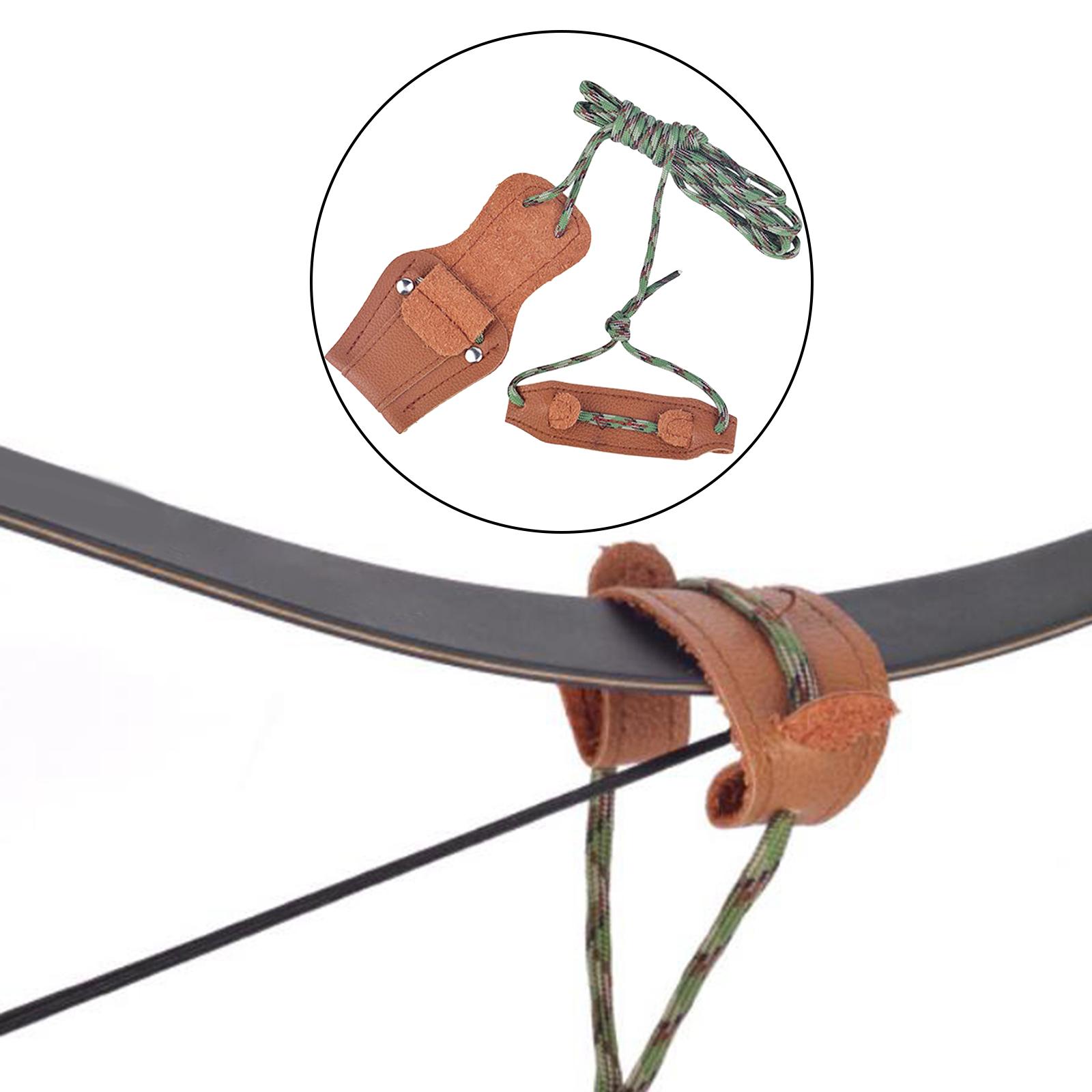 Outdoor Archery Leather Recurve Bow Stringer Traditional Bowstringer Rope