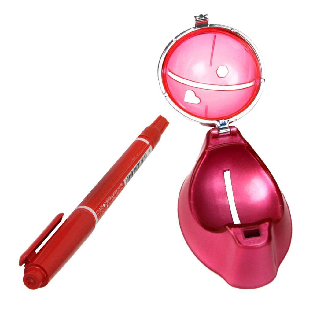 Golf Ball Liner Marker Putting Drawing Alignment Tool with Pen Pink