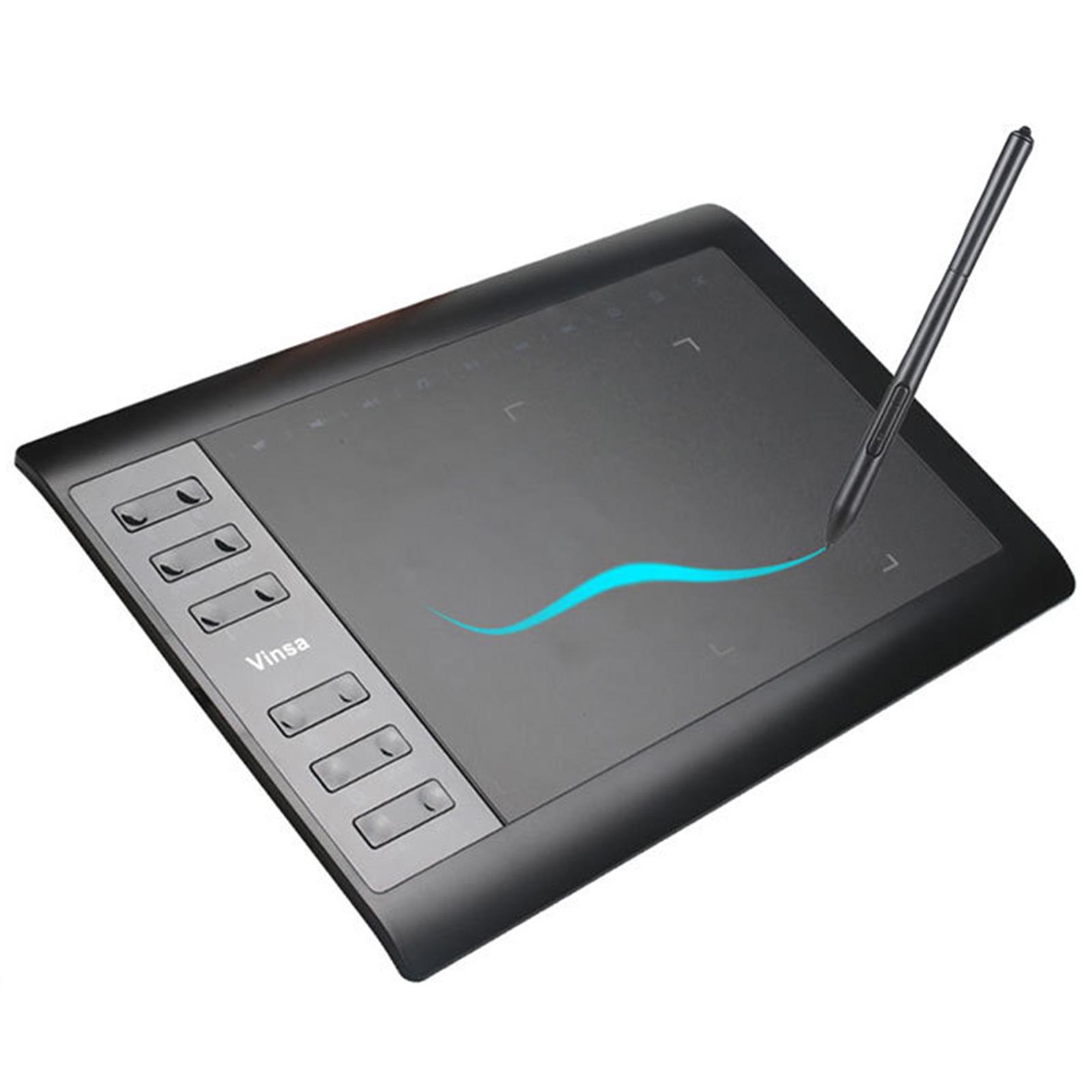 10 x 6 Inch Graphic Drawing Tablet, Graphic Tablet with Battery-free Pen, Drawing Pad Compatible with Mac, for Windows, Home-Office
