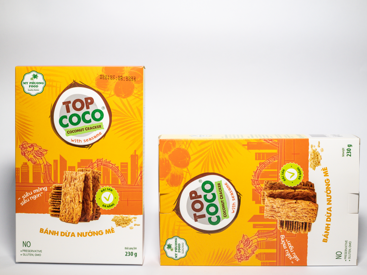 Hộp bánh dừa nướng topcoco vị mè 230g