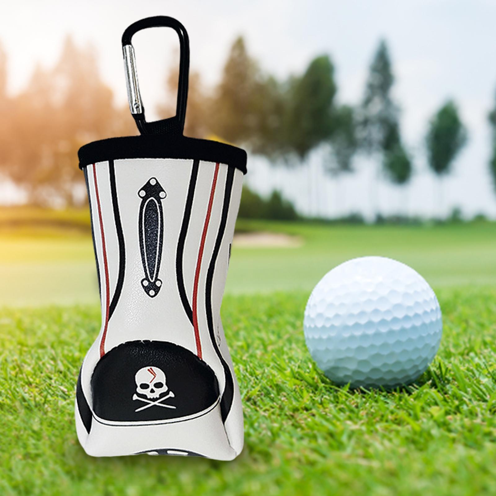 Small Waterproof Leather Golf Ball Storage Pouch