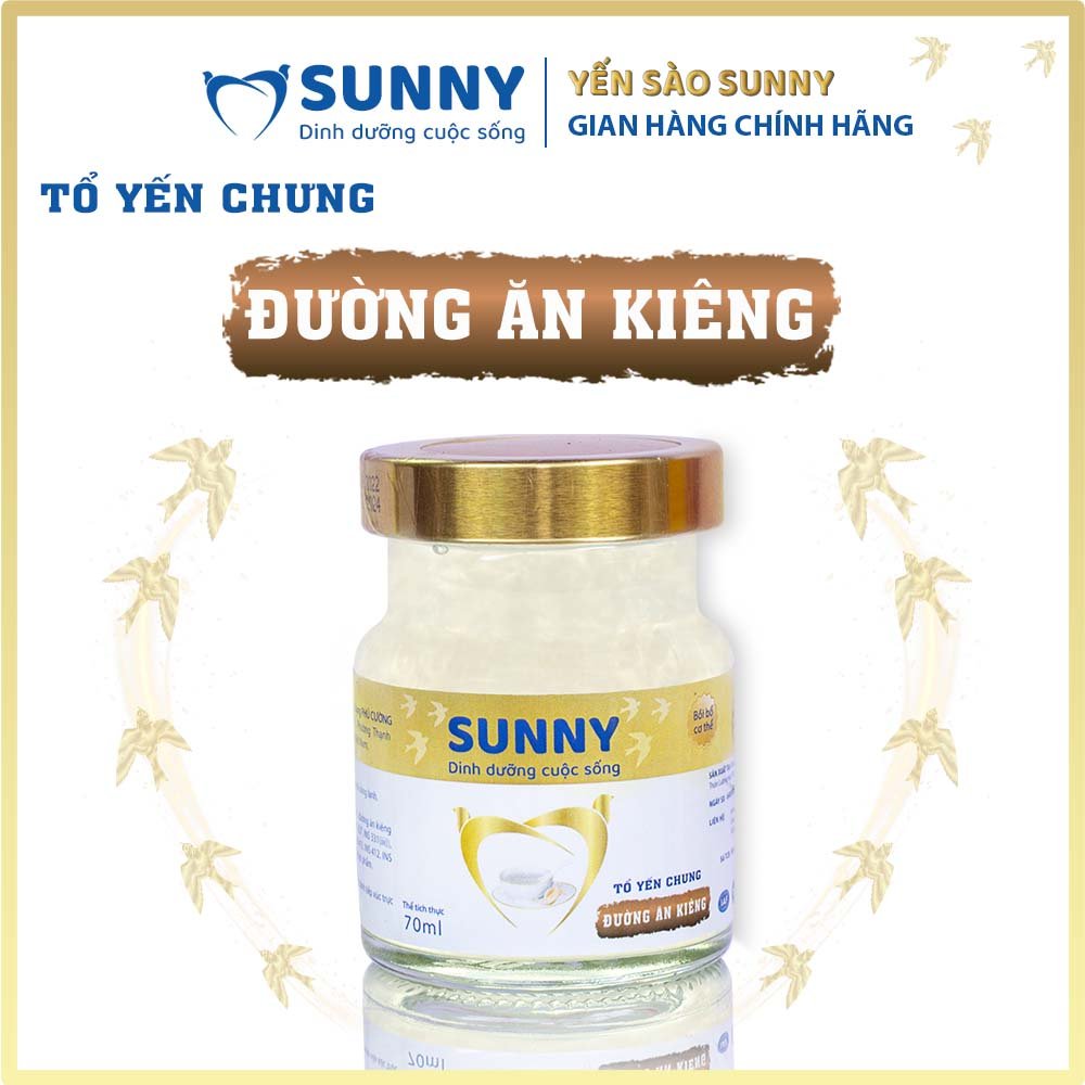 Yến sào ăn kiêng - Yến Sào Khánh Hòa chưng sẳn - 25% Yến thô - 70ml/hũ - Yến sào SUNNY