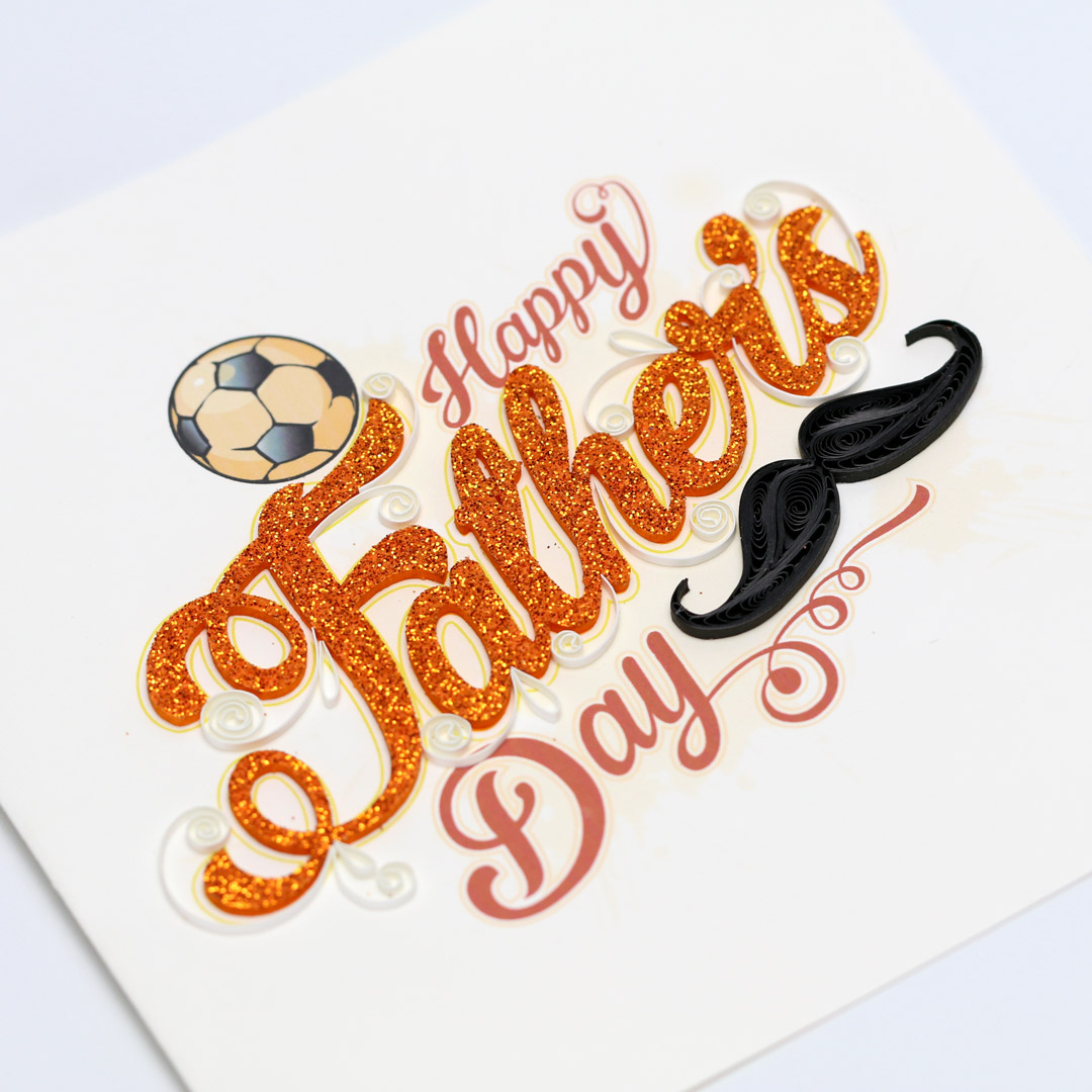 Thiệp chúc Ngày của cha, thiệp giấy xoắn 15 x 15 cm giá rẻ, Happy Father's Day