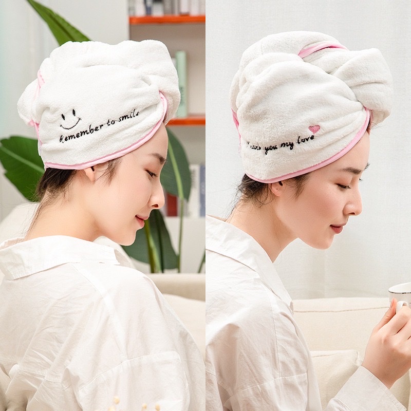 Khăn quấn khô tóc ,mẫu mới . vải cotton mềm ,siêu thấm hút ,quấn ủ tóc quấn tóc khô siêu nhanh