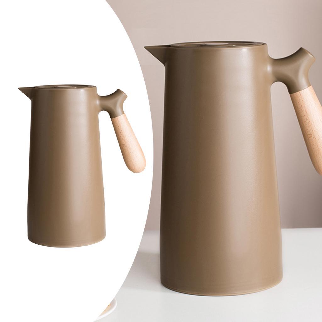 2X Large Capacity Thermal Double Walled Kettle Household Pot Glass 1L Coffee