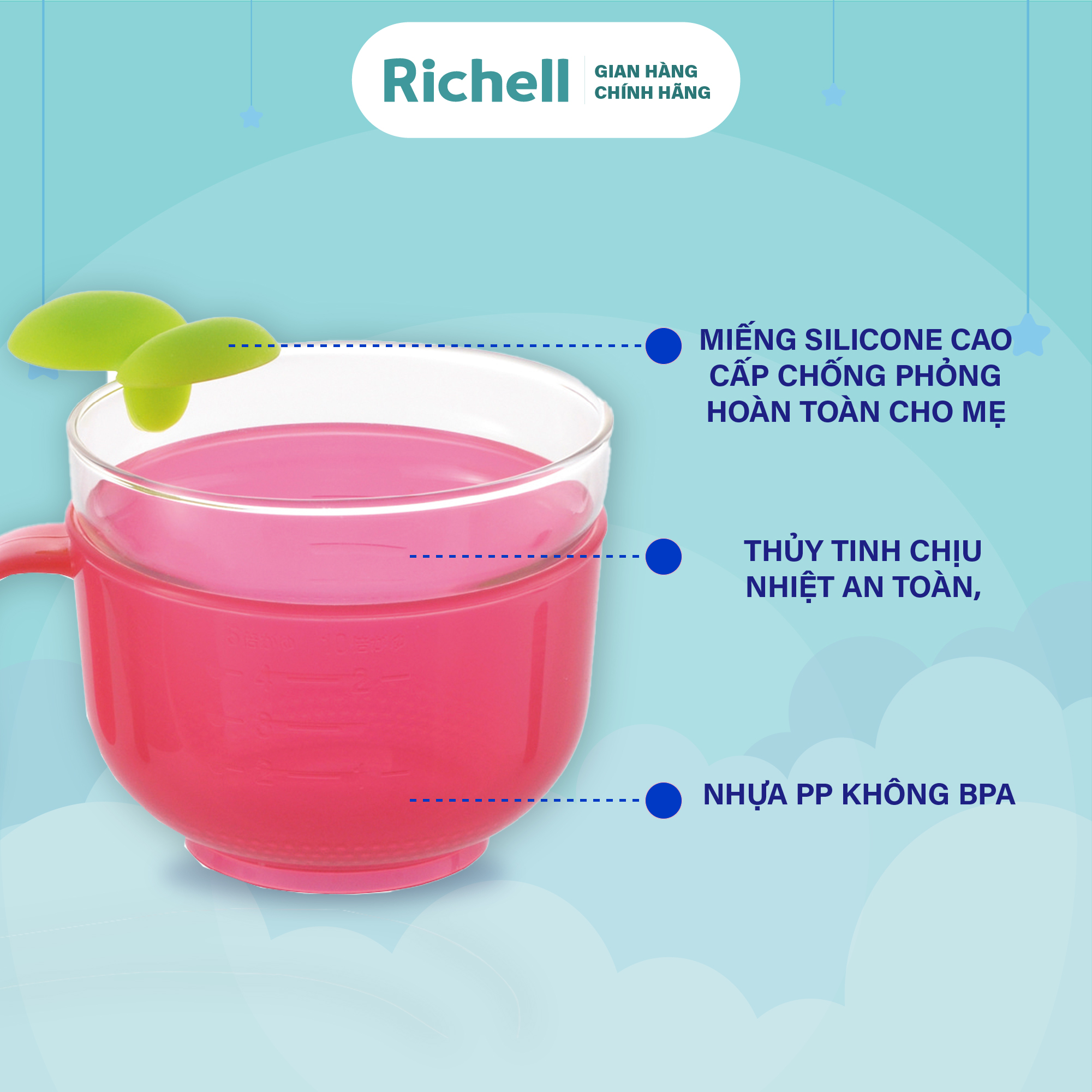 Bộ nấu cháo trong nồi cơm điện Richell Nhật Bản | Baby