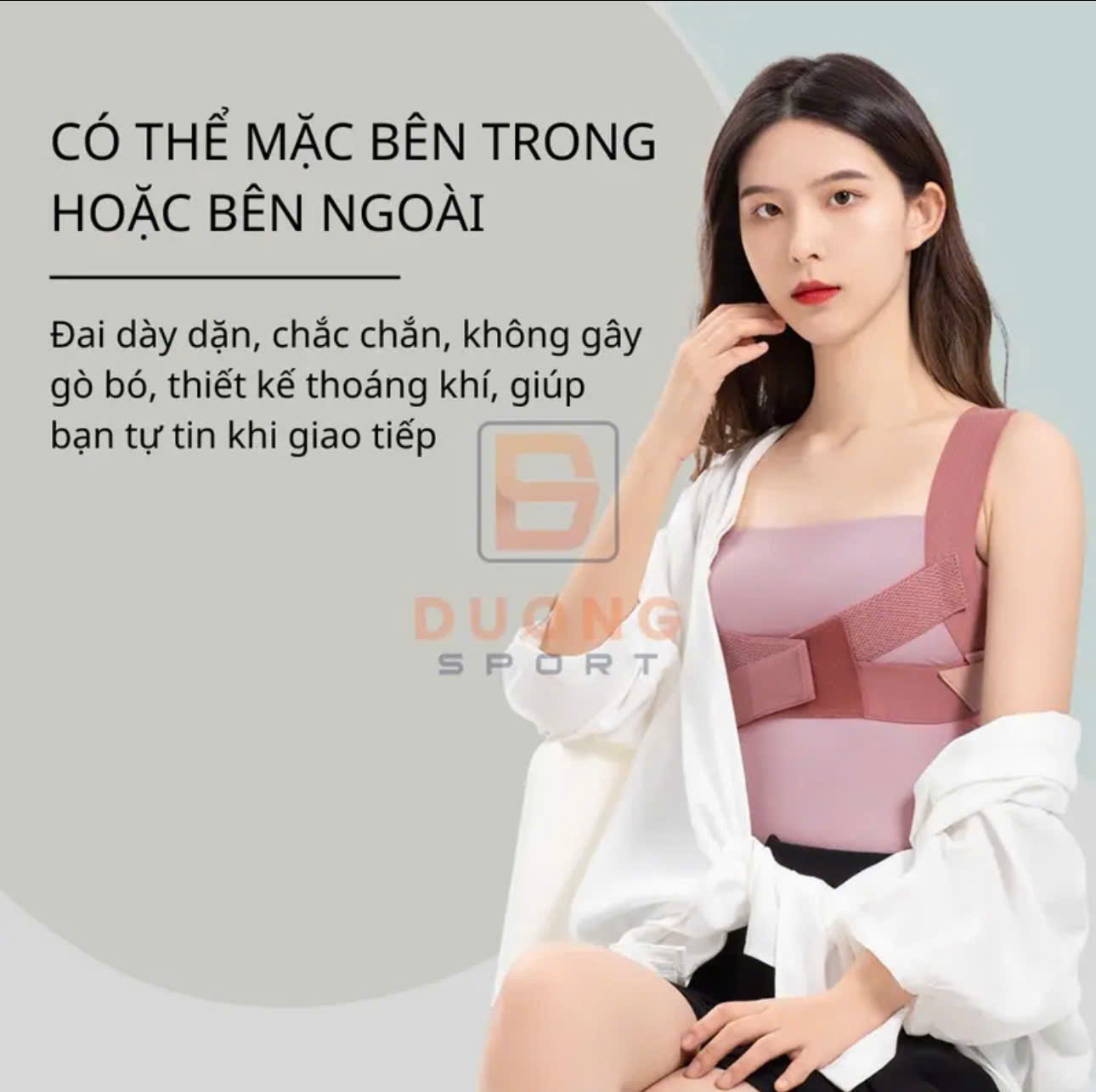Đai chống gù lưng, bảo vệ vòng 1, cải thiện vóc dáng cho nam nữ, ngăn ngừa thoái vị, thoái hóa cột sống DCG2