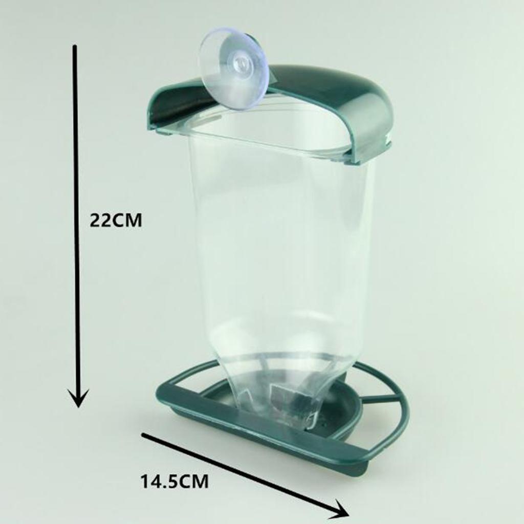 Glass  Feeder Clear  Food Dispenser for  Birds Suction Cup