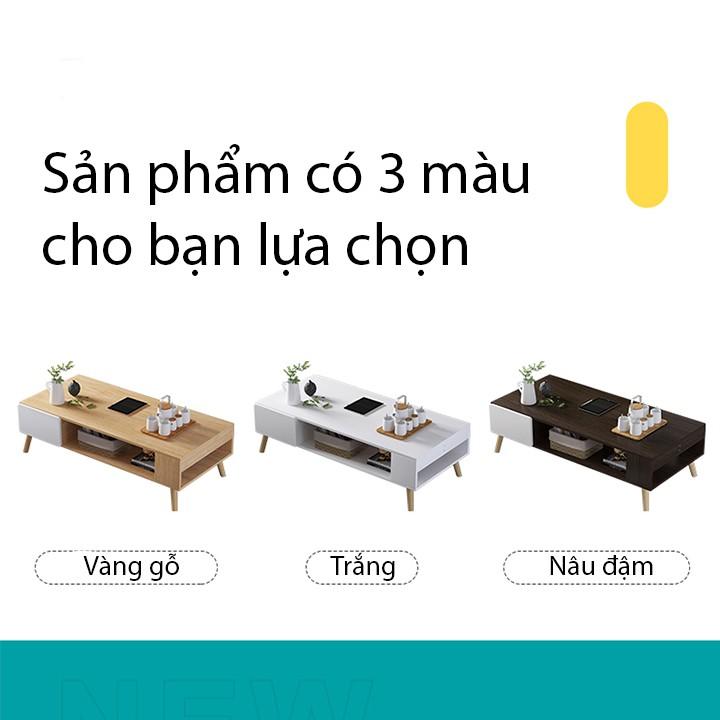 Bàn trà sofa gỗ có ngăn kéo, bàn trà sofa phòng khách kích thước 120x60x43cm