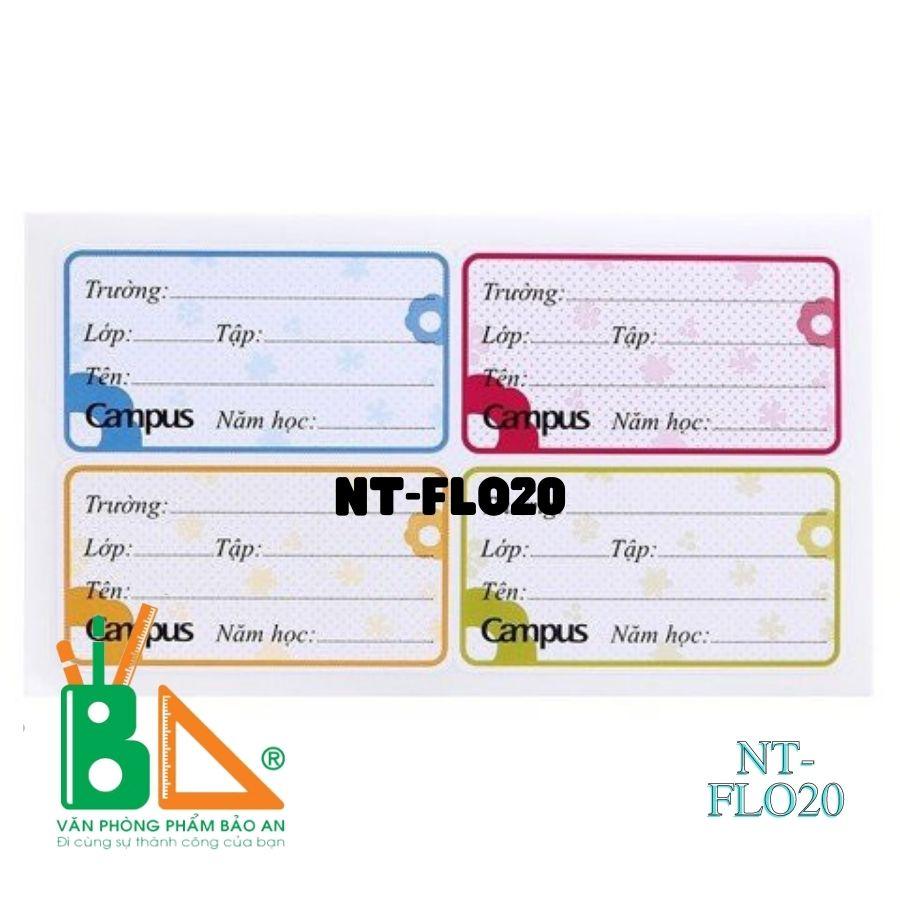 #CampusNhãn vở Campus Flower NT-FLO20 (20 nhãn/tập)