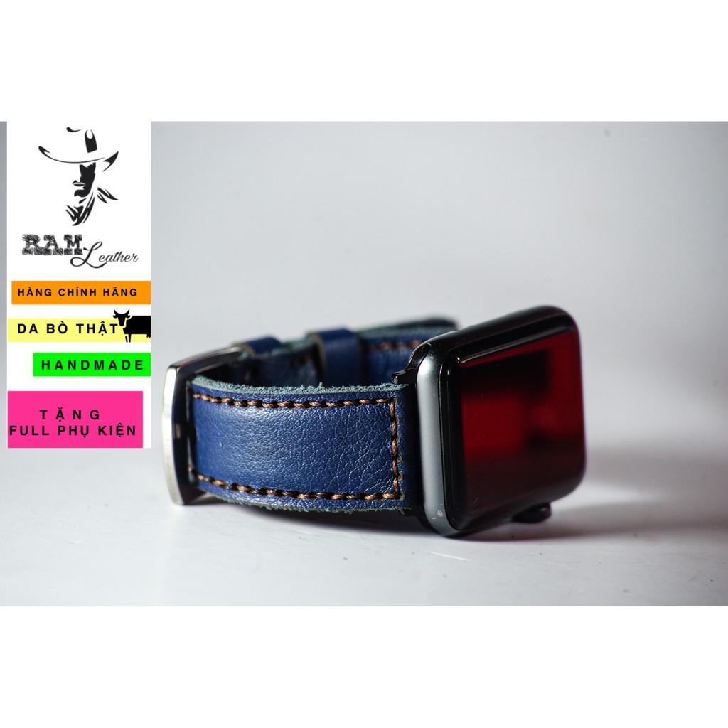 Dây đồng hồ RAM Leather da bò thật xanh navy - RAM classic 1958 -