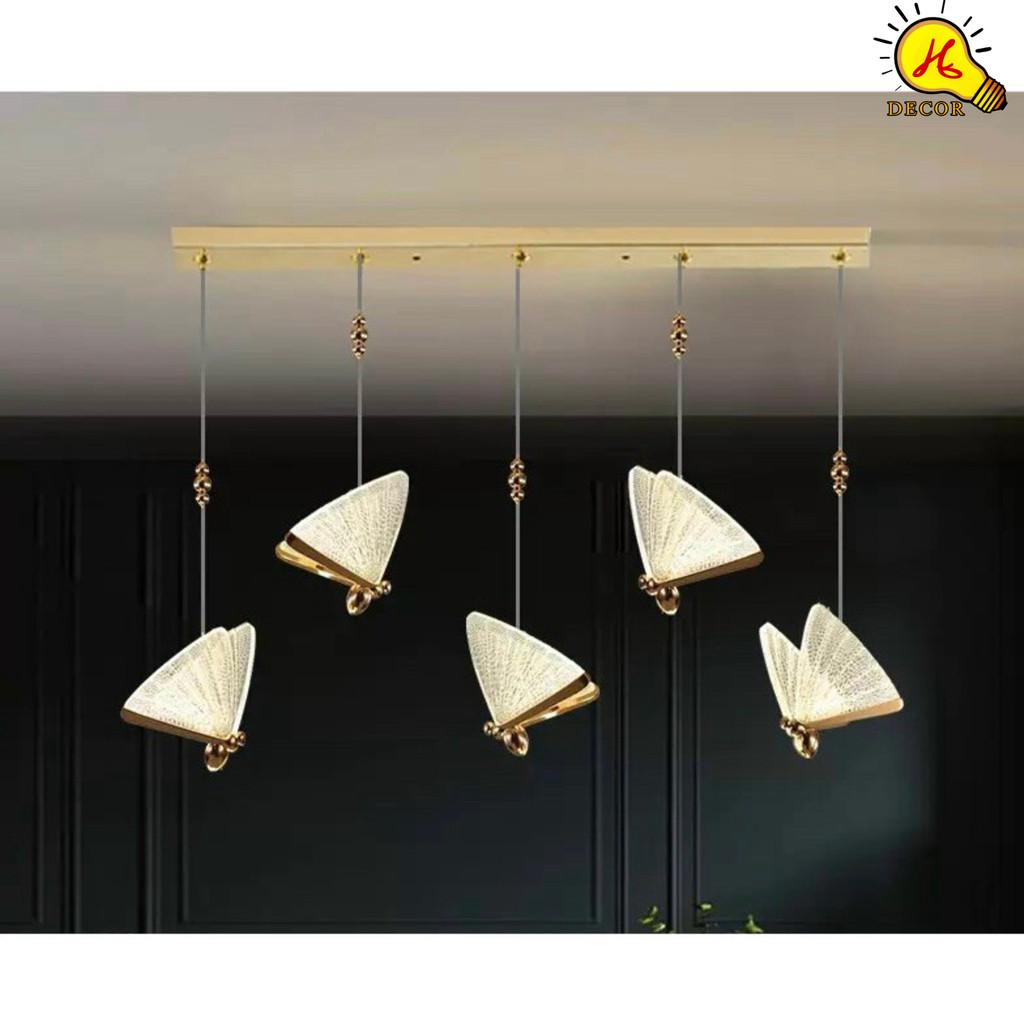 Đèn thả pha lê bàn ăn phòng khách HQ - mã PLT061 - ánh sáng 3 màu điều chỉnh linh hoạt, tiết kiệm điện HQ DECOR (HÀNG NHẬP KHẨU)