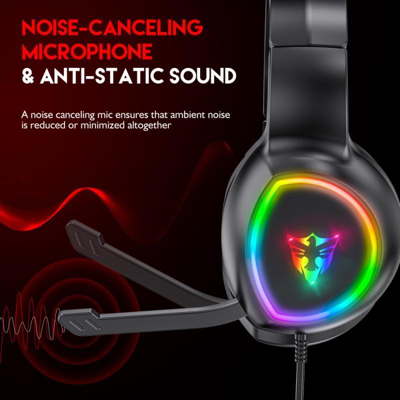 Trò Chơi Tai Nghe Tai Nghe Chơi Game Loại Bỏ Tiếng Ồn Trên Đầu Tai Nghe Chụp Tai Casque Máy Tính Laptop Micro Có Dây Tai Nghe Cho PS4 Máy Tính