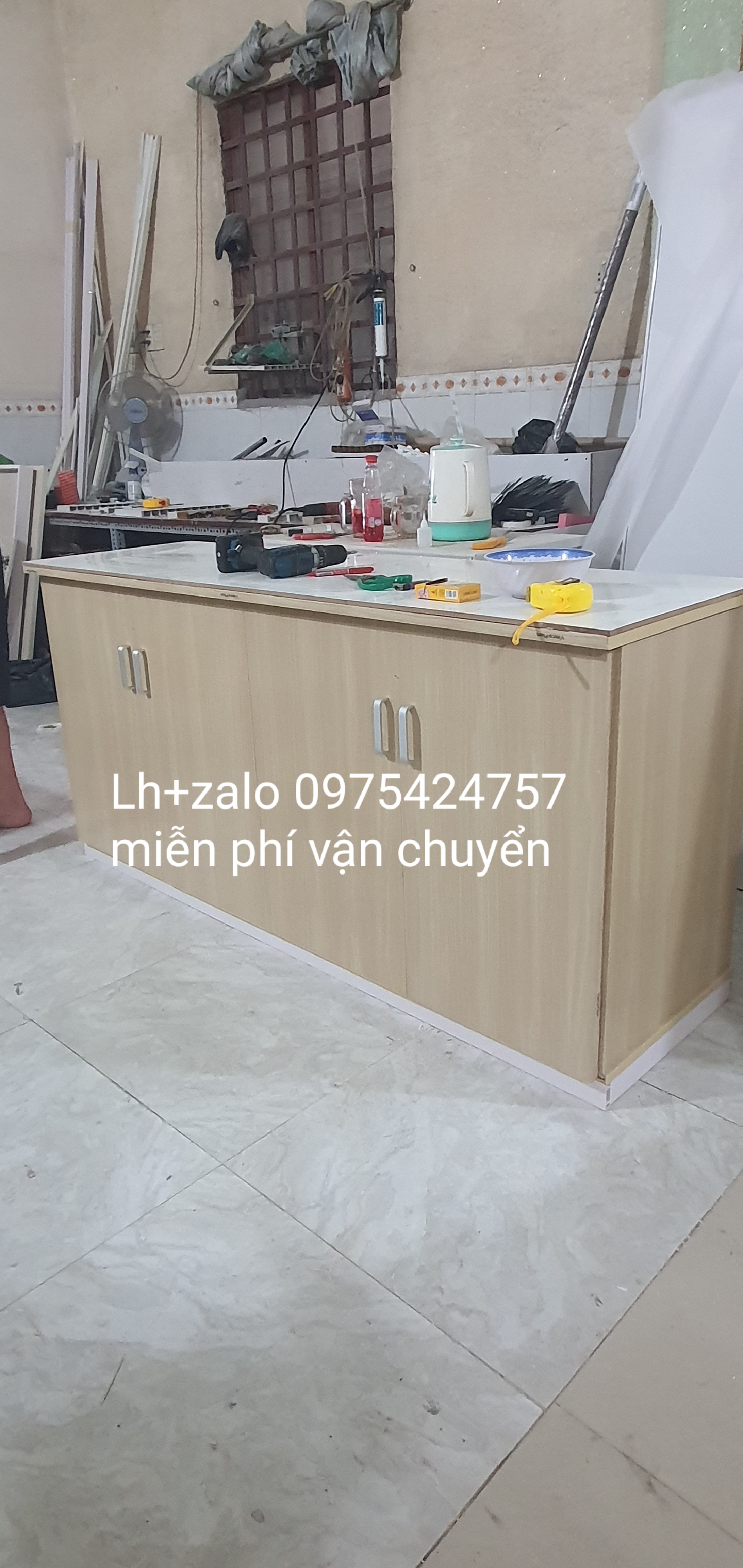 Tủ bếp mặt gạch nhựa cao cấp