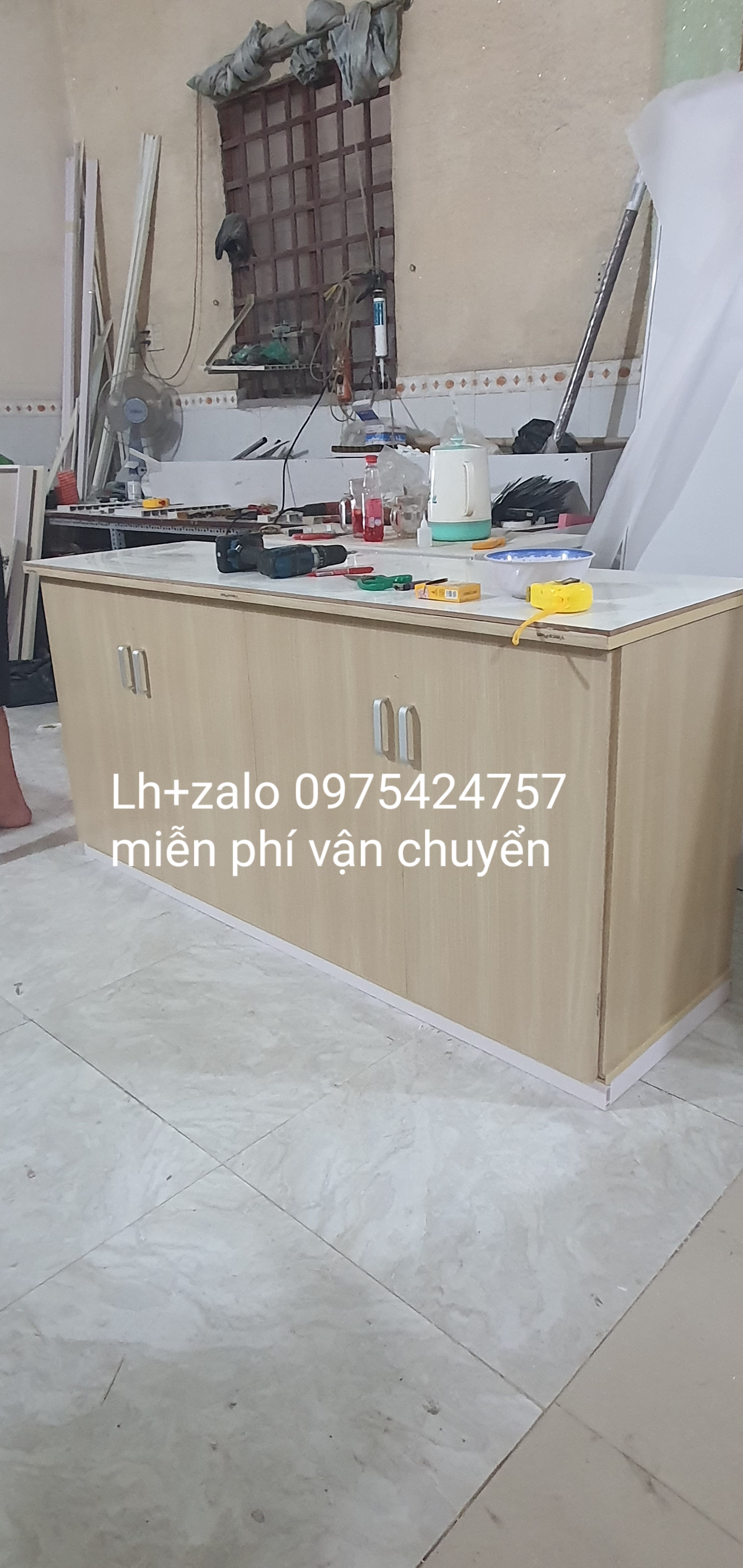 Tủ bếp mặt gạch nhựa cao cấp